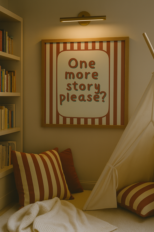 One more story I Red & Cream I Wall print