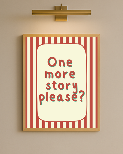 One more story I Red & Cream I Wall print
