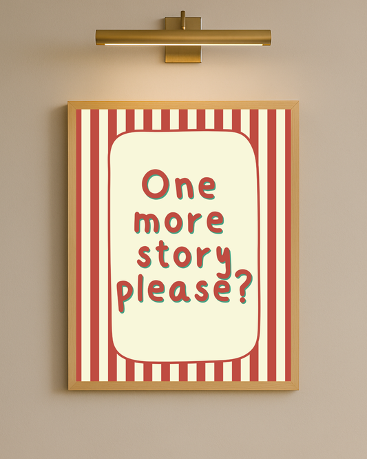 One more story I Red & Cream I Wall print